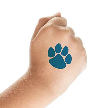 Small Blue Paw Tattoo - Image 2