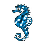 Small Blue Sea Horse Tattoo