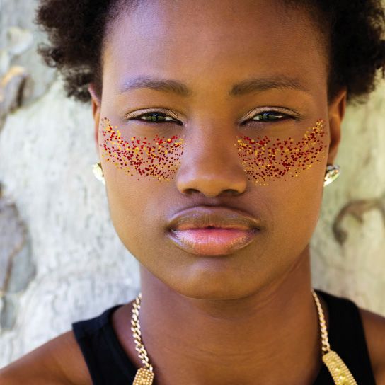 Small Freckles Gold & Red Tattoo - Image 2