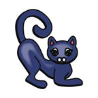 Small Purple Cat Tattoo