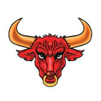 Small Red Bull Head Tattoo