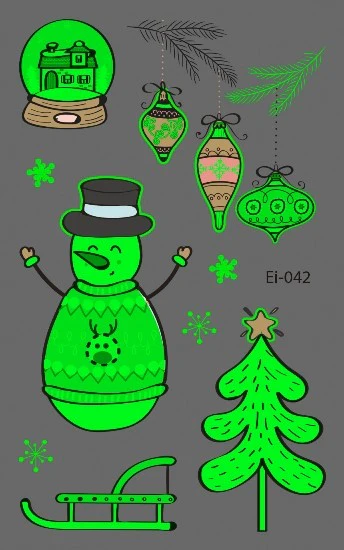 Snowman Glow Temporary Tattoo - Image 2