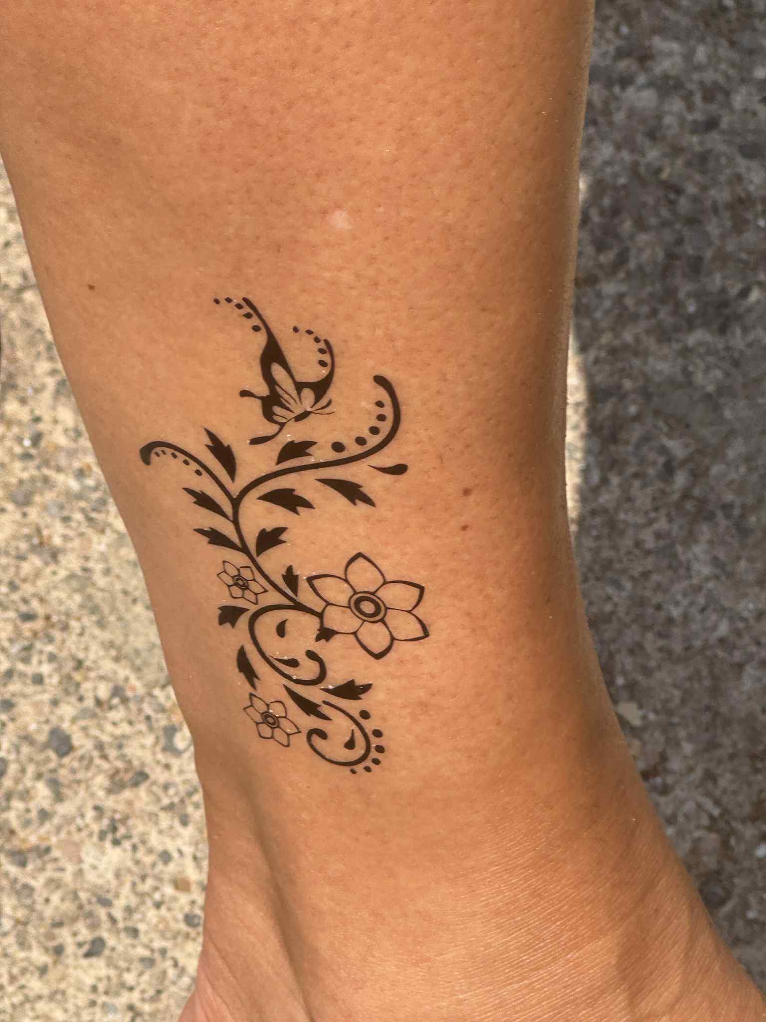 Spring Flower & Butterfly Tattoo