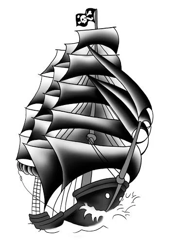 Strepik Pirate Ship Tattoo - Image 2