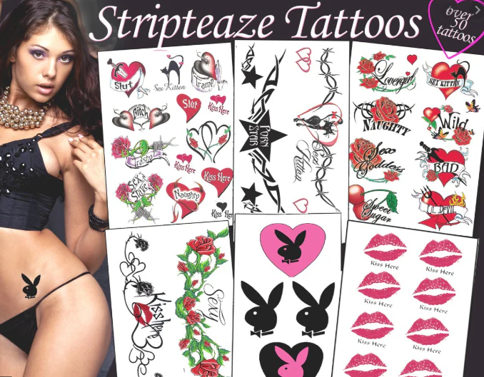 Striptease Tattoos Package (over 50 tattoos)