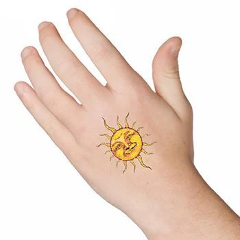 Sun Face Glitter Tattoo - Image 3