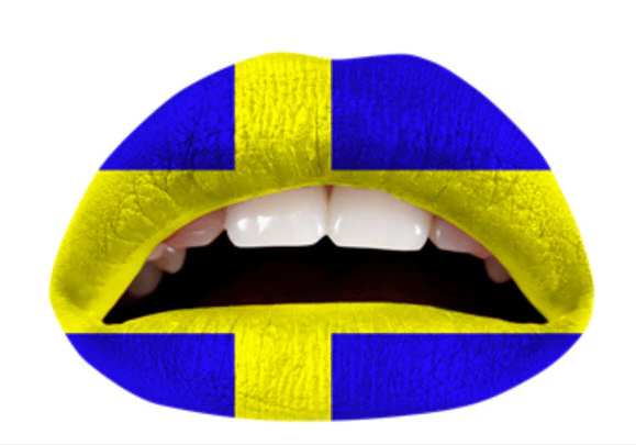 Swedish Flag Violent Lips (3 Lip Tattoo Sets) - Image 2