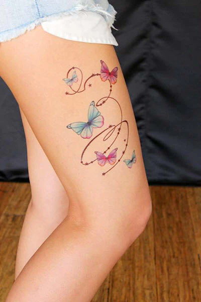 Swinging Butterflies Fashion Tattoo - Image 3