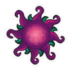 Swirling Purple Sun Tattoo
