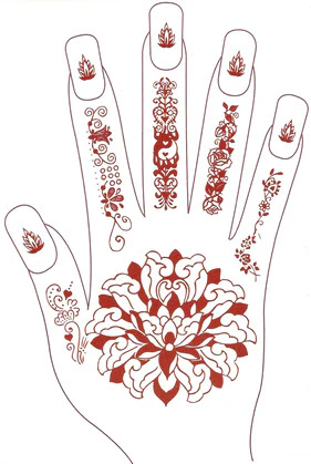 Teej Right Hand Henna Tattoo