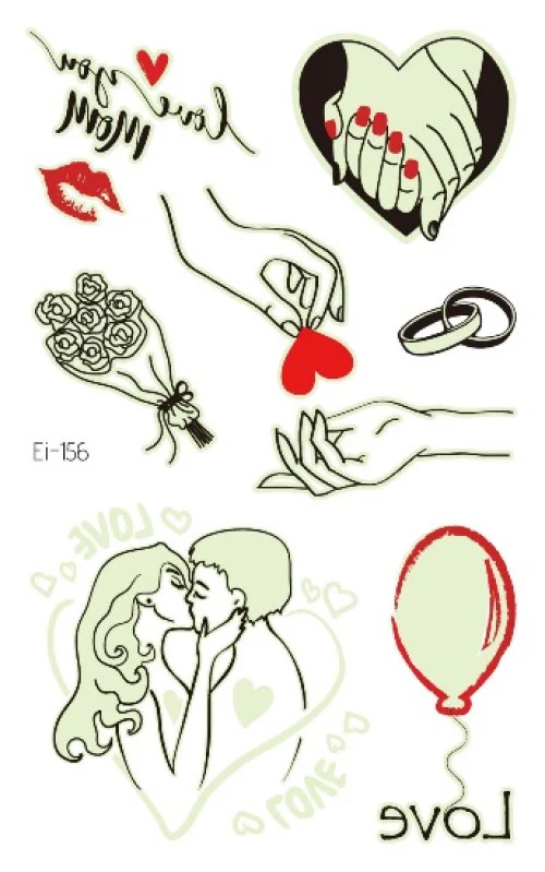 Temporary in Love, Engaged, Glow Tattoo.
