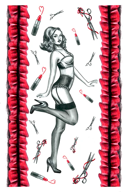 Totally Retro - Garter Pinup - Skyn Demure Tattoos