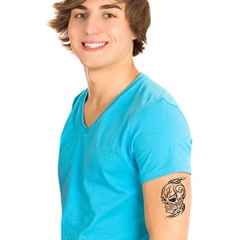 Tribal Flames Skull Tattoo - Image 2
