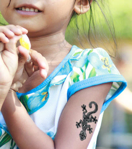 Tribal Funny Gecko Tattoo - Image 2