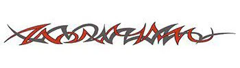 Tribal Red & Gray Band Tattoo