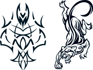 Tribal & Tiger Glow In The Dark Tattoos