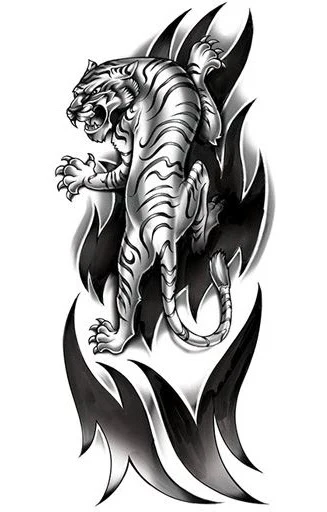 Tribal Tiger Sleeve Tattoo