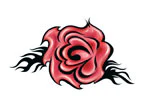 Tribal Vintage Rose Tattoo - Image 2