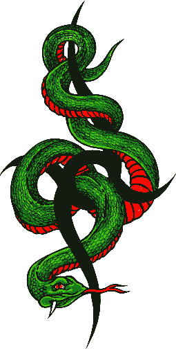 Tribal Viper Large Tattoo