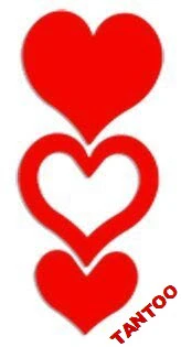 Triple Heart Tantoos (20 Sun Tan Stickers)