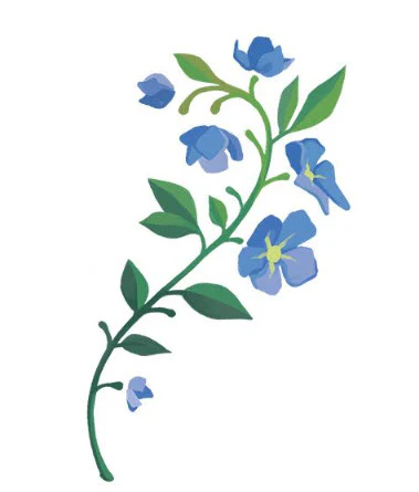 Violet Floral Tattoo