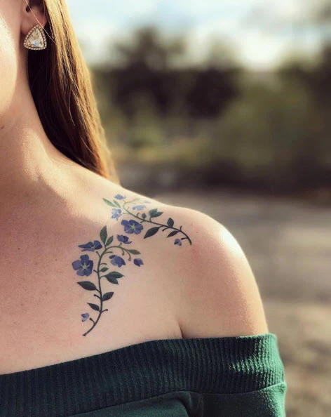 Violet Floral Tattoo - Image 3