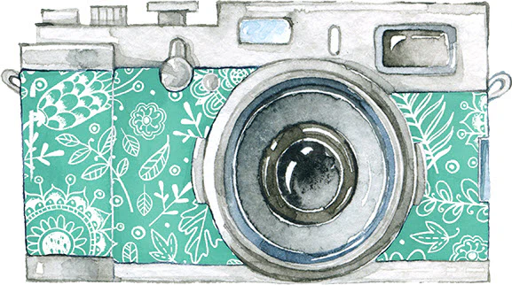 Watercolor Camera Tattoo