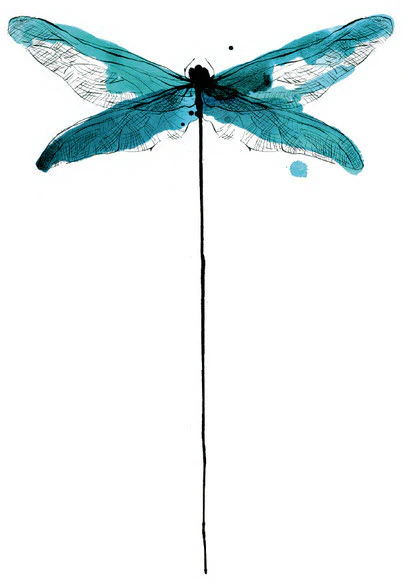 Watercolor Dragonfly - Tattoonie