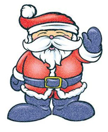 Waving Santa Glitter Tattoo