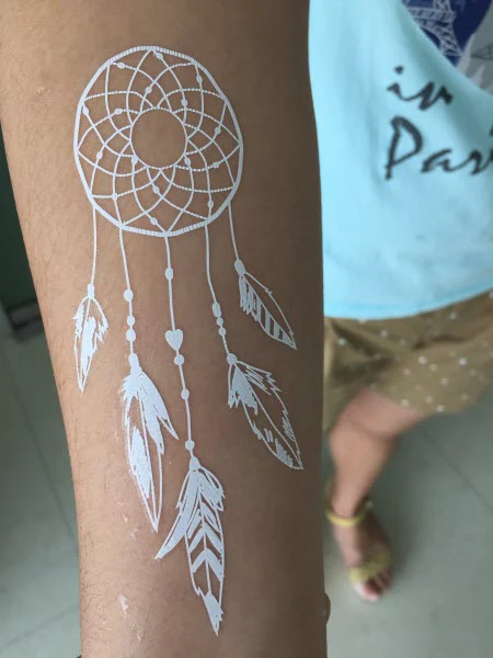 White Lace Dreamcatcher Tattoos - Image 4