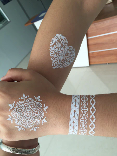 White Lace Fashion Beans Tattoos - Image 7