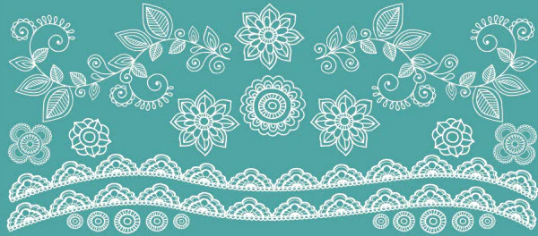White Lace Floral Henna Tattoo - Image 2
