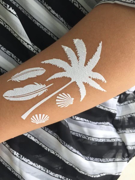 White Lace Tropical Beach Tattoos - Image 3