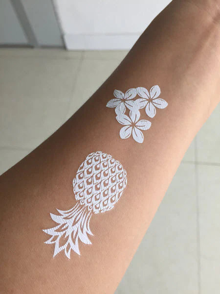 White Lace Tropical Beach Tattoos - Image 4