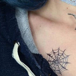 White Spider In Web Tattoo - Image 3