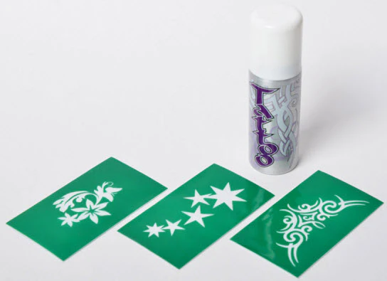 White Temporary Tattoo Spray + 3 Stencils - Image 4